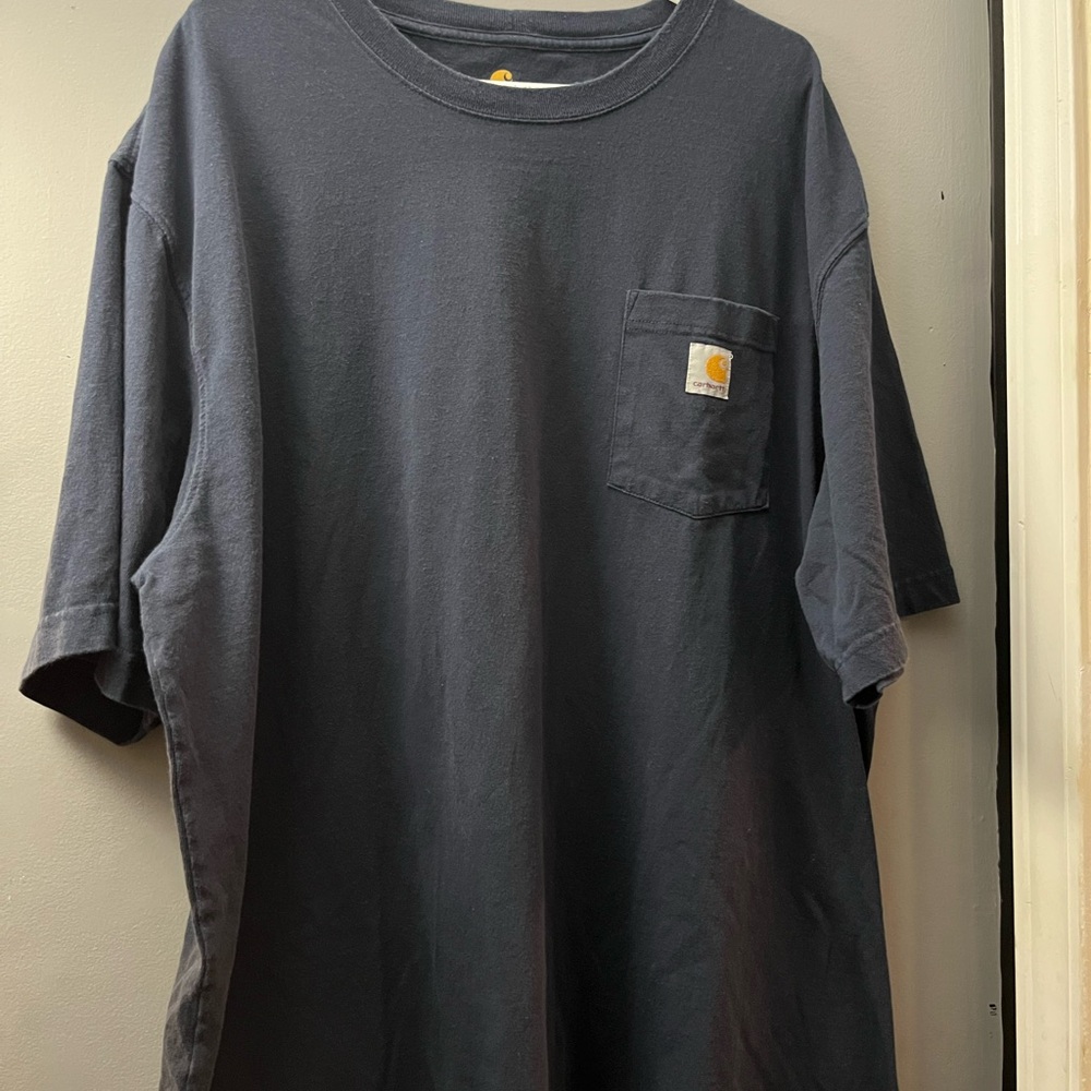 Carhartt Navy Blue Short Sleeve Tee Comfortable Cotton